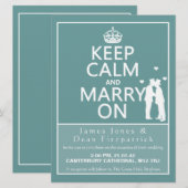 「冷静さを保ち、結婚を続ける」6.5インチ ウェディング 招待状 (正面/裏面)