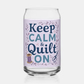 冷静さを保ち、縫い続けよう ヴィンテージ・ミシン好きのためのデザイン ガラス缶 (正面)