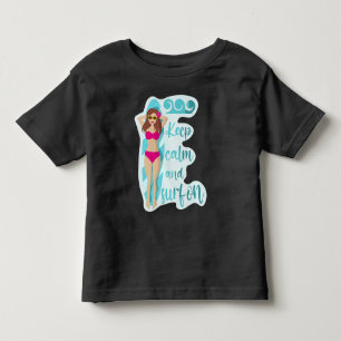 冷静さを保ってサーフィンを楽しもう、ブルネットの女の子 トドラーTシャツ