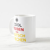 冷静さを保ってドイツ語を話そう コーヒーマグカップ (正面左)