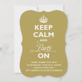 冷静さを保ってパーティーを続行しよう　面白い大晦日のパーティー 招待状 (正面)