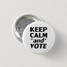 「冷静さを保って投票しよう」 黒と白 - 缶バッジ