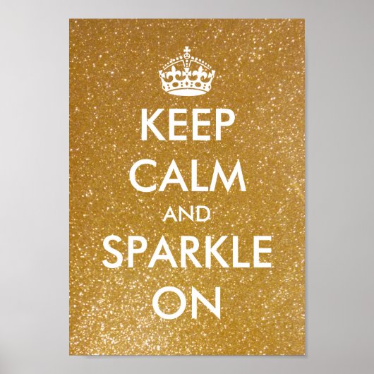 冷静さを保って輝きを放とう ゴールドグリッターポスター ポスター (正面)