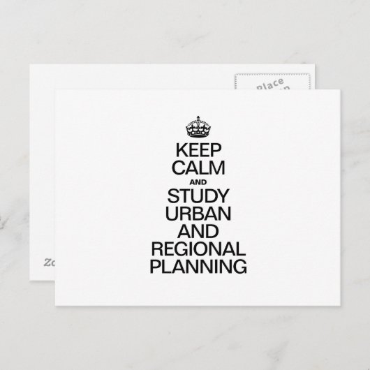 冷静さを保って都市と地域計画を学ぼう ポストカード (正面/裏面)