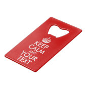 冷静さを保って、あなたのテキスト クレジットカード栓抜き (正面アングル)