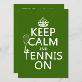 冷静さを保って、テニスを続けよう（背景色は自由に選択） 招待状 (正面/裏面)