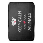 「冷静さを保って、動物たちを愛して」 バスマット (正面縦)