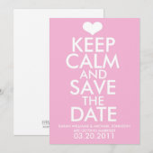 冷静さを保って & 日程を控えておけ セーブザデート (正面/裏面)