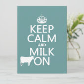 冷静さを保って、牛乳を飲み続けよう（牛） （すべての色） 招待状 (スタンド正面)