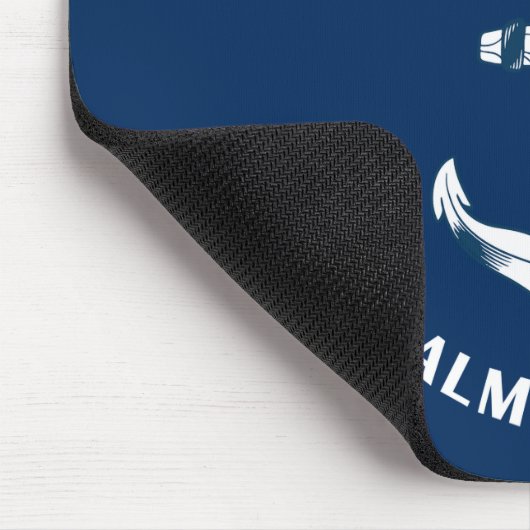 冷静さを保て、そして飛び込めよ、 アンカー ネイビーブルー マウスパッド (コーナー)