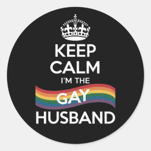 冷静さを保て 私はゲイの夫/妻/父 LGBTプライド ラウンドシール