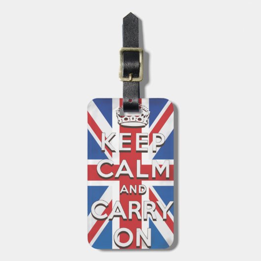 冷静さを保て。英国旗の下で。 ラゲッジタグ (正面縦)