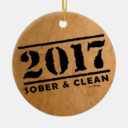 冷静で及びきれいな2017年(自由な回復ギフトか常習) セラミックオーナメント (正面)