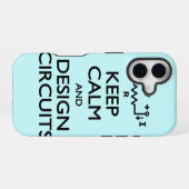 冷静な回路デザイン iPhone 16ケース (裏面横)