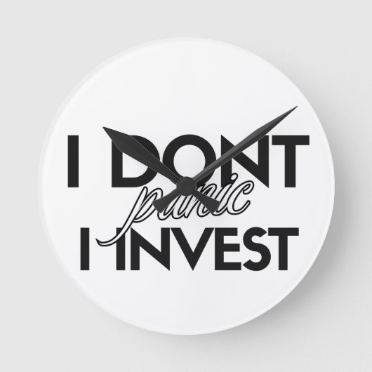 冷静な投資家 I Invest - 投資家 ラウンド壁時計 (正面)