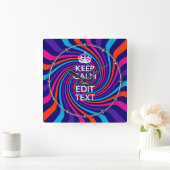 冷静な文字保数々のの渦をカスタマイズ スクエア壁時計 (ホーム)