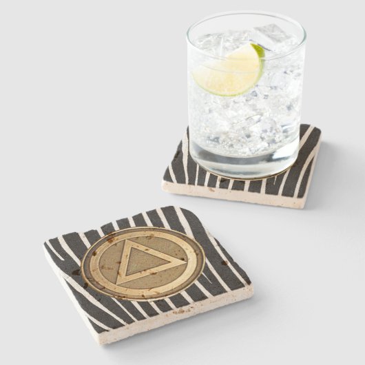 冷静な硬貨の石のコースターの回復節酒 ストーンコースター (横)