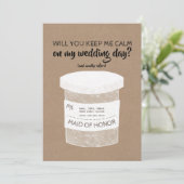 冷静にしてくれ 面白いブライズメイドまたは花嫁の介添え人 招待状 (スタンド正面)
