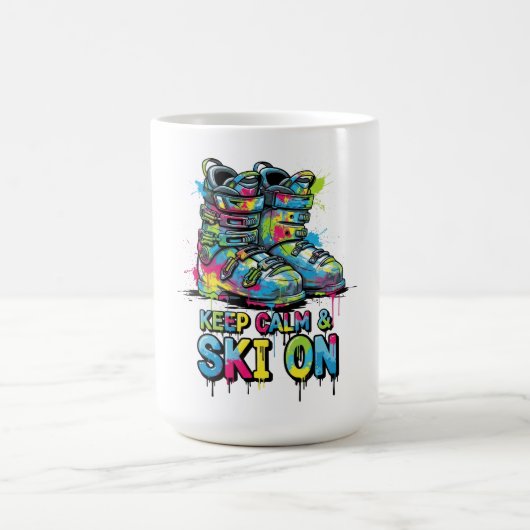 冷静にスキーを楽しもう コーヒーマグカップ (中央)