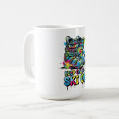 冷静にスキーを楽しもう コーヒーマグカップ (正面左)