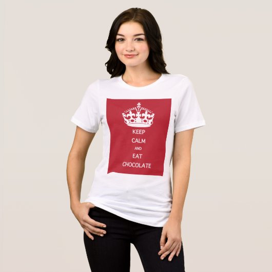冷静にチョコを食べよう トライブレンドTシャツ (正面全面)