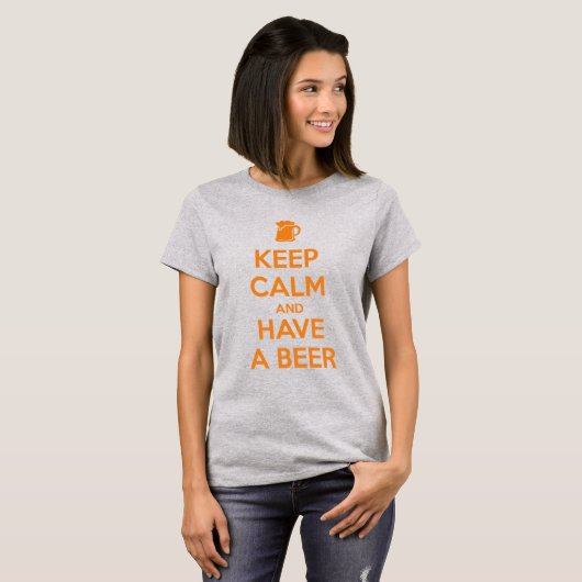 冷静にビールを飲もう Tシャツ (正面フル)