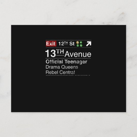 冷静に、このティーンエイジャーはニューヨークへの夢を持っているのだから。 ポストカード (正面)