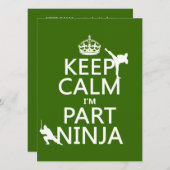 冷静に、俺は忍者の一部なんだ(任意の色) 招待状 (正面/裏面)