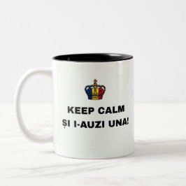冷静に Romanian で "I-AUZI UNA!" ツートーンマグカップ