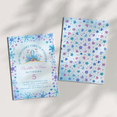 凍ったおとぎ話の氷のプリンセスの王冠　誕生日 招待状