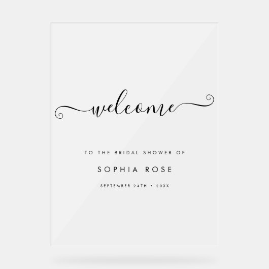 凍ったどんなイベントスクリプト ブライダルシャワーの歓迎 アクリルサイン (正面)