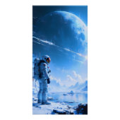 凍ったエイリアンの海の孤独な宇宙飛行士 オイルペインティング ポスター (正面)