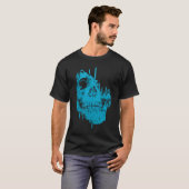 凍ったドクロ:不気味な青い朽ち Tシャツ (正面フル)