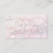 凍った冬のシルバー雪の花 ピンクの本のリクエスト エンクロージャーカード (正面)