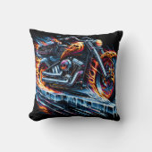 凍った夕暮れの道路でオートバイのレース クッション (正面)