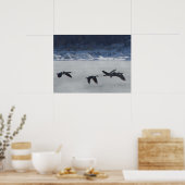 凍った川の上を飛ぶB48のカナダガン ポスター (キッチン)