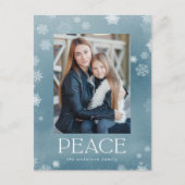 凍った平和の氷の青い水色の写真 シーズンポストカード (正面)