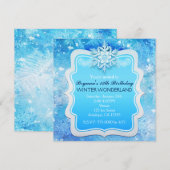 凍った氷の冬のワンダーランドの雪の結晶の招待状 招待状 (正面/裏面)