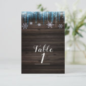 凍った氷柱のウィンターワンダーランドテーブルナンバー 招待状 (スタンド正面)