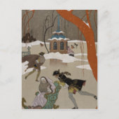 凍った湖でのアイススケート ポストカード (正面)