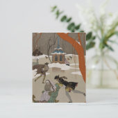 凍った湖でのアイススケート ポストカード (スタンド正面)