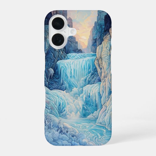凍った滝のiPhone / iPadケース iPhone 16ケース (裏面)