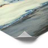 凍った滝 - 印象派スタイルの自然芸術 ポスター (角)