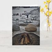 「凍った状態で生まれた」クリスマスカード カード (黄色い花)