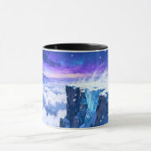 凍った空のマグカップ|雪の山の幻想的な陶器のコーヒーカップ マグカップ (中央)