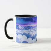 凍った空のマグカップ|雪の山の幻想的な陶器のコーヒーカップ マグカップ (左)