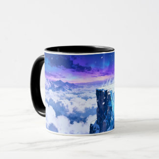 凍った空のマグカップ|雪の山の幻想的な陶器のコーヒーカップ マグカップ