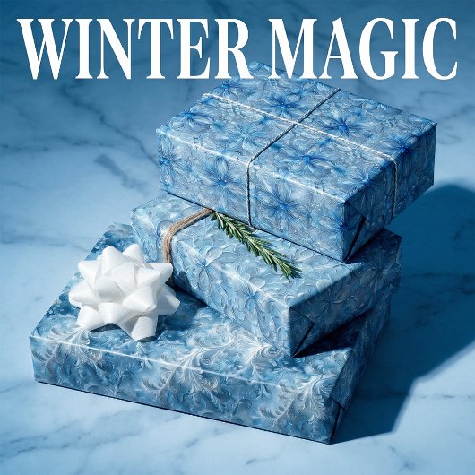 凍った窓ガラスと氷の結晶のパターン ラッピングペーパーシート