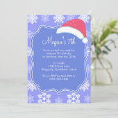 凍った雪の結晶の冬の誕生日 招待状 (スタンド正面)