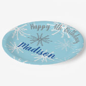 凍っていパーティー雪片ハッピーバースデー紙プレート ペーパープレート (アングル)